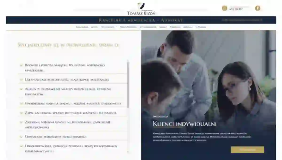 Tomasz Bizon Kancelaria adwokacka nowa strona internetowa 2022