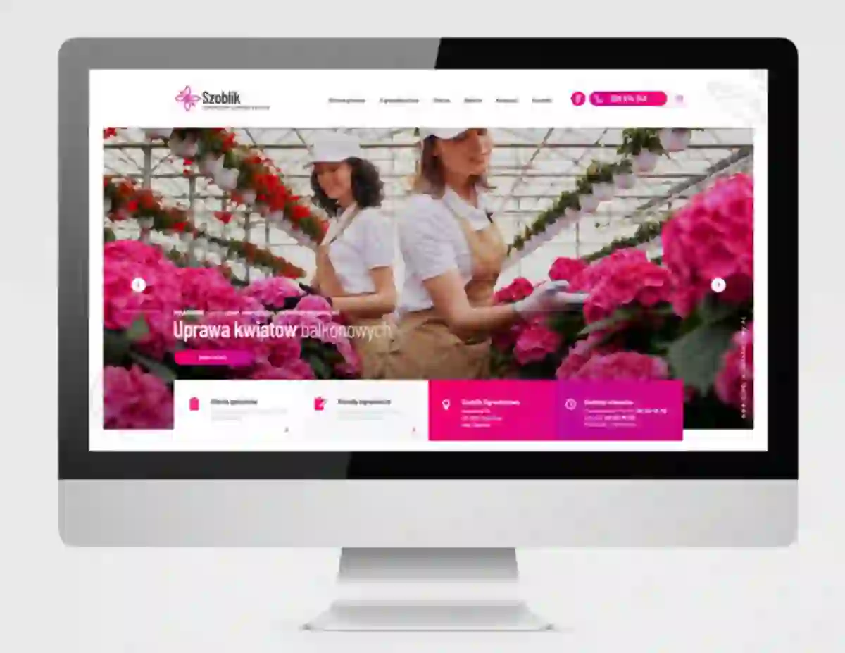 projekt strony internetowej dla firmy ogrodniczej szoblik producenta kwiatow z miasta bielsko biala