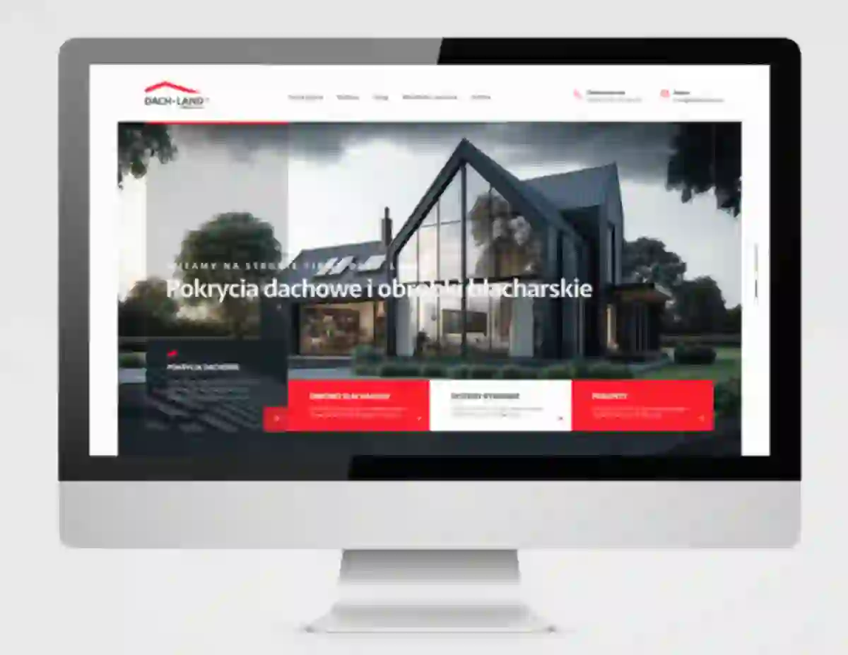 projekt nowej strony internetowej dla firmy dachland